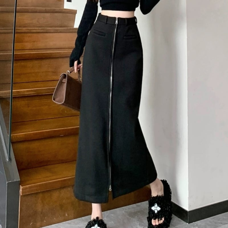 ファスナーロングタイトスカート | ecrea