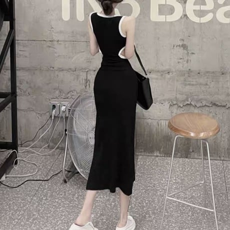 sporty slit long op 2色