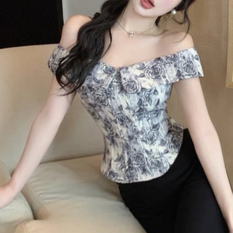 Vintage Rose Off-Shoulder Top