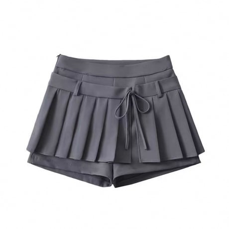 Pleat ribbon culotte 4色