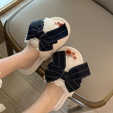 リボン ルームシューズ 4色