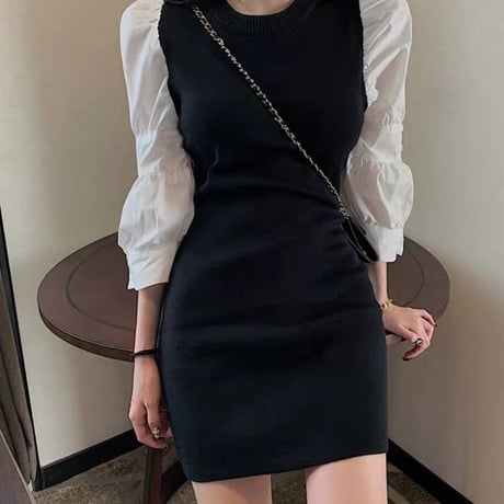 パフスリ black ワンピース