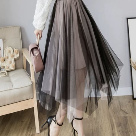 fairy chiffon long skirt 3色