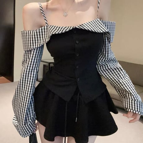 nayarea ナヤレア　シースルーフリルドットトップス ゆなちゃん様ご着用♡ドットフリルノースリトップス | ecrea