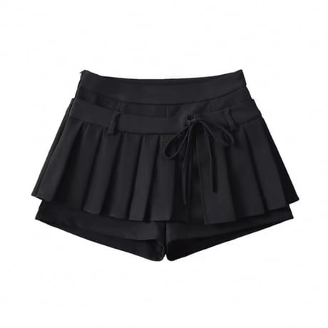 Pleat ribbon culotte 4色