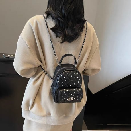 Bijou Quilted Mini Backpack 5色