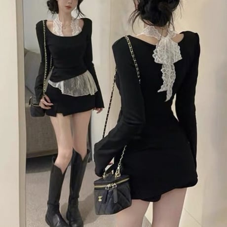 Lace Layered Knit Top