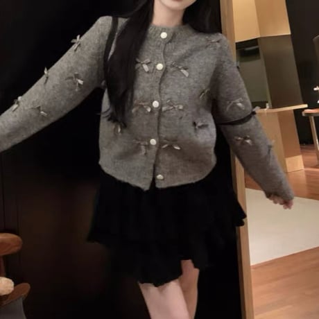 プチリボン gray トップス