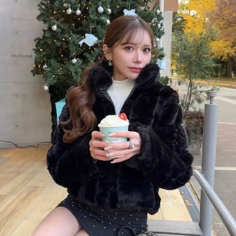 TERUMI様ご着用♡スクエアデザインファーコート3色