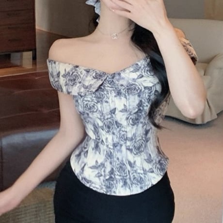 Vintage Rose Off-Shoulder Top
