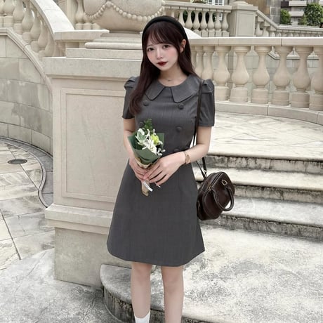 瀬戸りこ様♡Hono様ご着用♡Retro Buttoned Charm Dress