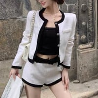 Monotone Tweed Short Set