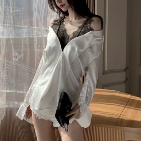 つかさ様ご着用*.black lace sexy トップス
