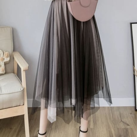 fairy chiffon long skirt 3色