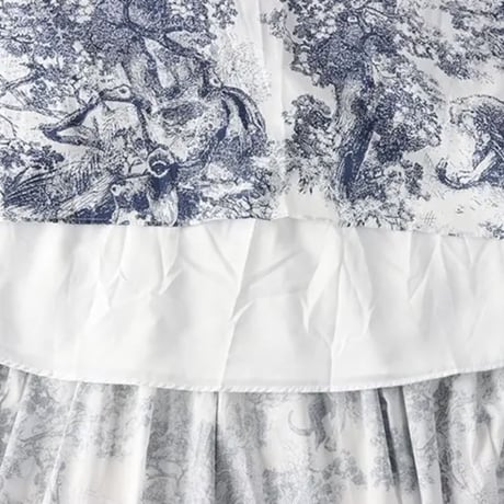トワルドジュイ柄ロングフレアスカート2色