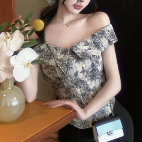 Vintage Rose Off-Shoulder Top