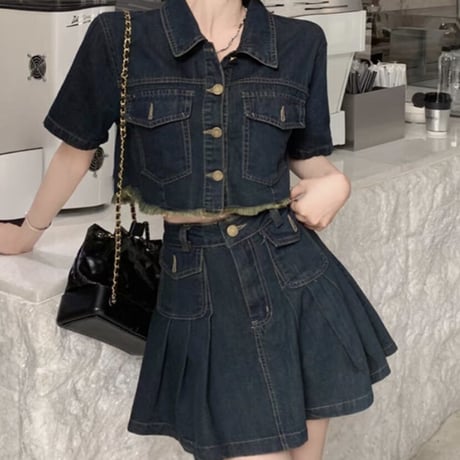 denim 半袖セットアップ