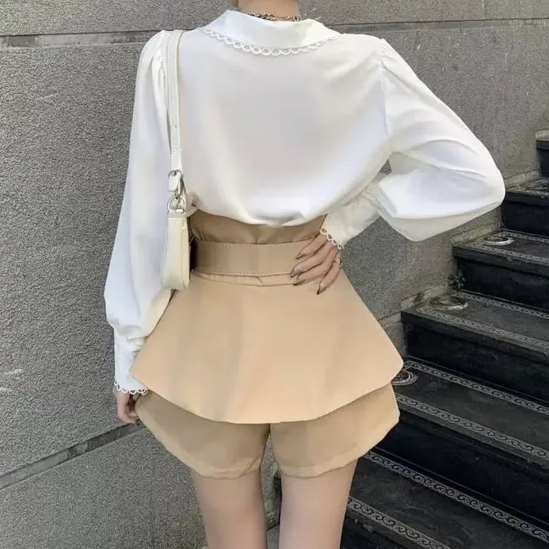 Sheller シェリエ ペプラムショートパンツ shellerシェリエ ヘプラムショートパンツ ブラックS rienda
