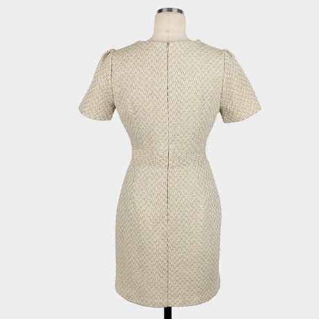 beige design 半袖ワンピ
