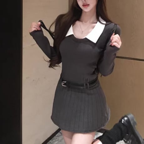 Glay Pleats Docking Dress