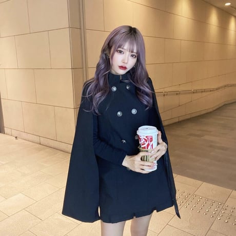 yuupyon様ご着用♡Black シンプルケープコート