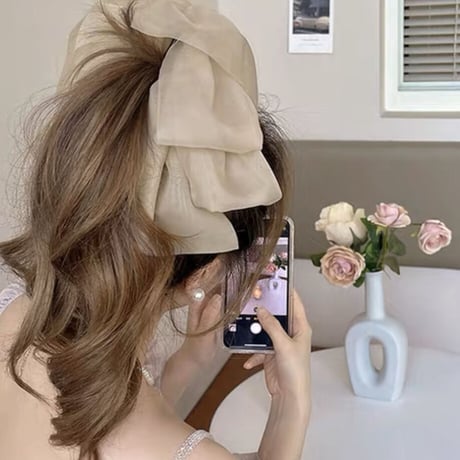 ヴァニラ様ご着用♡ふわふわシフォンバナナクリップ 4色