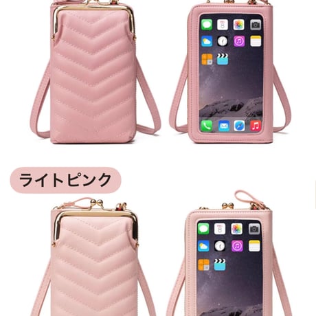 裏面クリアスマホ＆小物ショルダーbag 7色