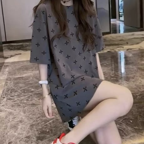 クロスデザインオーバーTシャツ