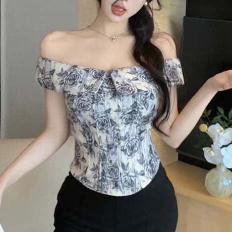 Vintage Rose Off-Shoulder Top