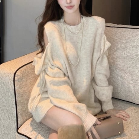 Ribbon Sleeve Knit