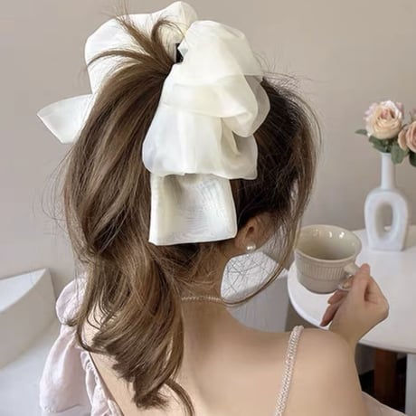 ヴァニラ様ご着用♡ふわふわシフォンバナナクリップ 4色