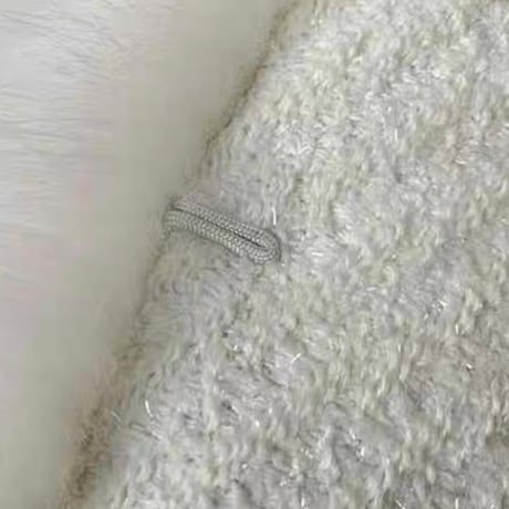 ツイード×ファー コート 2色