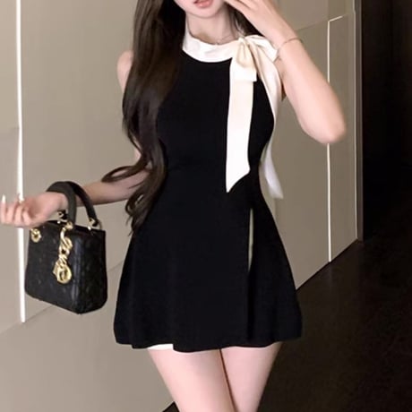 ribbon slit tops 2色