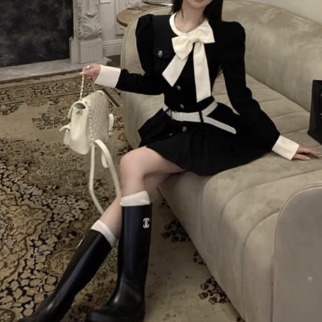 リボン Dolly 長袖ワンピ