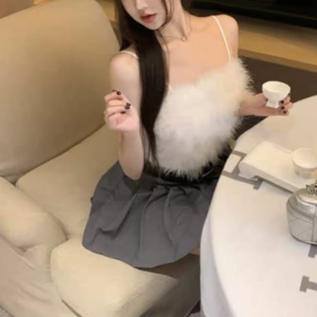 fur short camisole 2色