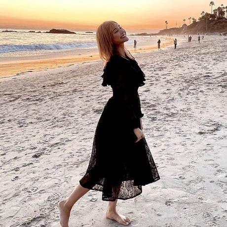小越しほみ様♡愛咲マリン様ご着用♡total black lace gather dress