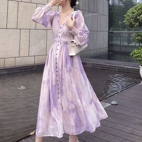 purple×pink marble onepiece