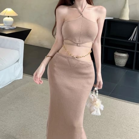 ヴァニラ様ご着用♡クロスデザインリゾートセットアップ 2色