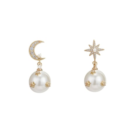 パール moon＆star ピアス