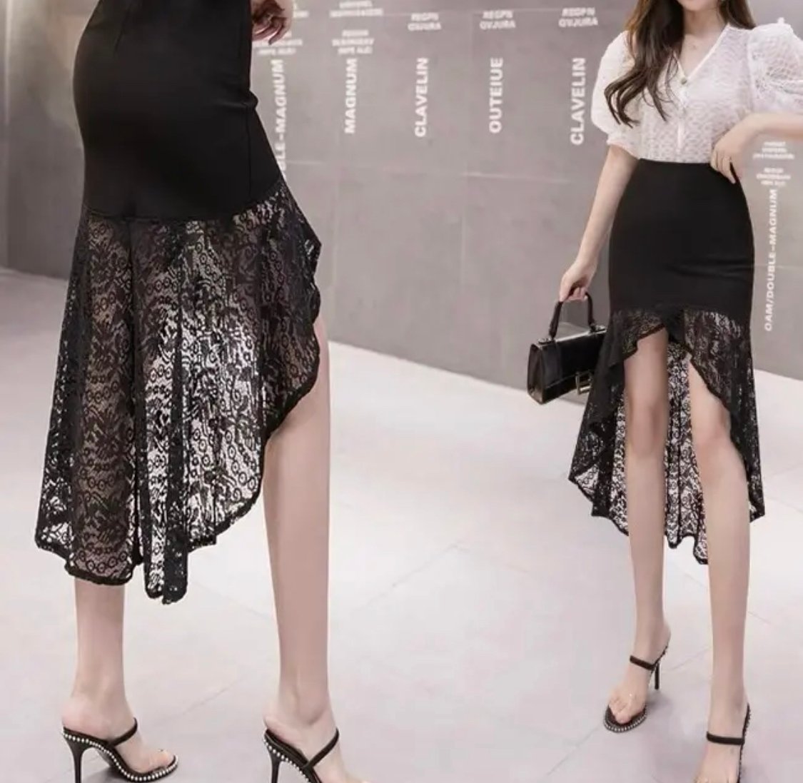 りおめこ様ご着用レース切り替え マーメイド skirt | ecrea