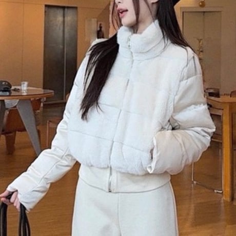Fur Panel Zip Jacket