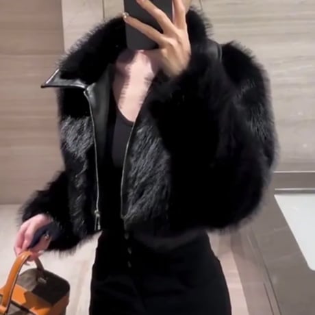 black エコファーコート