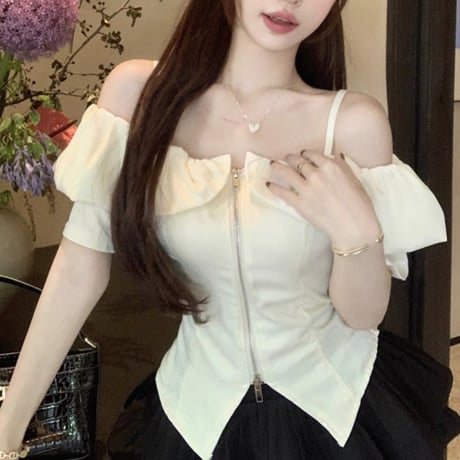 Frill Shoulder Corset Top 3色
