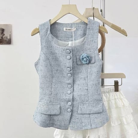 Classic Tweed Peplum Top 4色