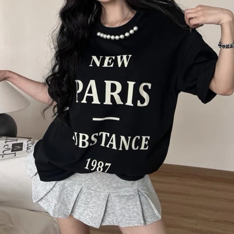 パール付きPARISトップス 3色