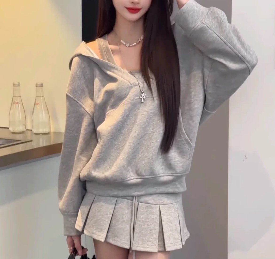 ペリキュール スウェット プリーツスカート sweat lace pleats skirt｜PELLICULE | ぺリキュール