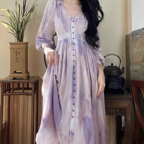purple×pink marble onepiece