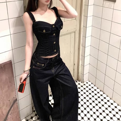 Denim Corset Set Up