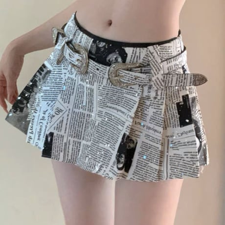 newspaper pleats skirt