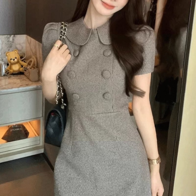 瀬戸りこ様ご着用♡Retro Buttoned Charm Dress | ecrea